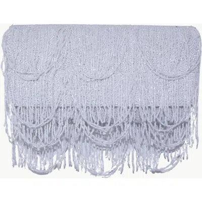 Island To East Side Fringes All Over Medium Structured Bag In White