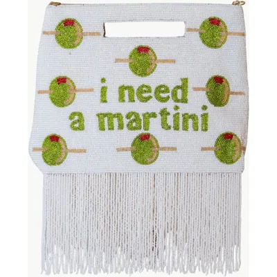 Island To East Side I Need A Martini Handle Pouch, Fringe In Black