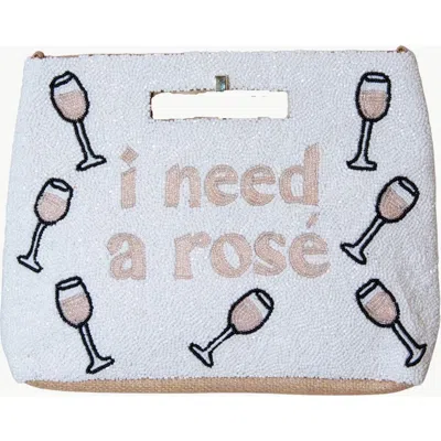 Island To East Side I Need A Rosé Handle Pouch In White