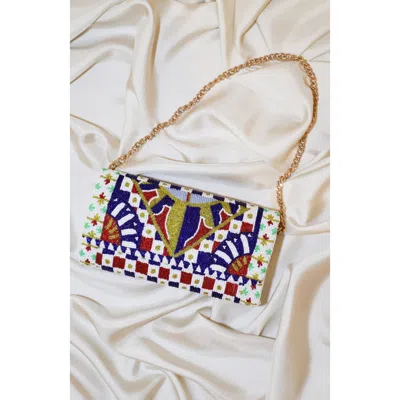Island To East Side Mosaic Tile Medium Structured Bag In Yellow