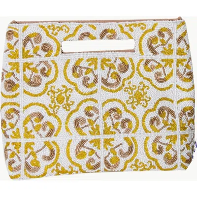 Island To East Side Rosette Mosaic Tile Handle Pouch In Multi