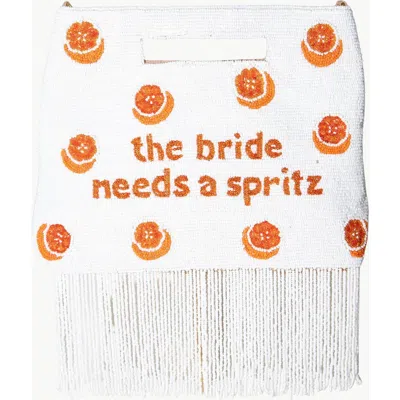 Island To East Side The Bride Needs A Spritz Handle Pouch, Fringe In White