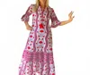 Islapayal Ascot Maxi Dress In Deco Poppy Red In Pink