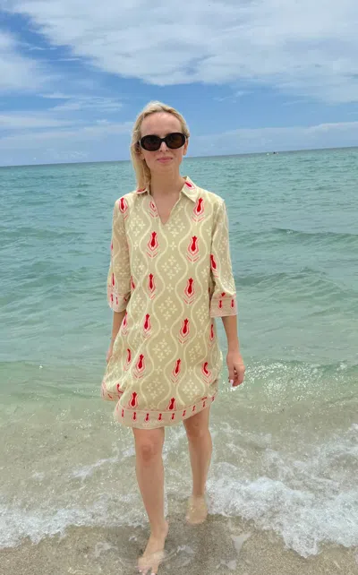 Islapayal Bergen Mini Dress In Ikat Sand In Neutral
