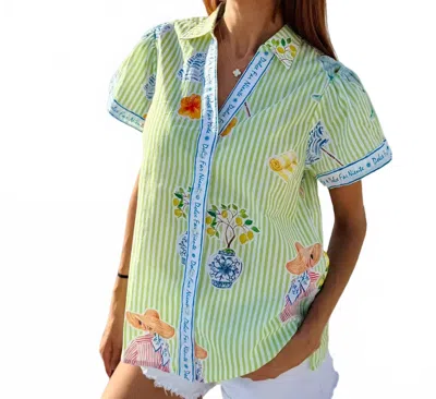 Islapayal Camille Top In Martini Green In Multi