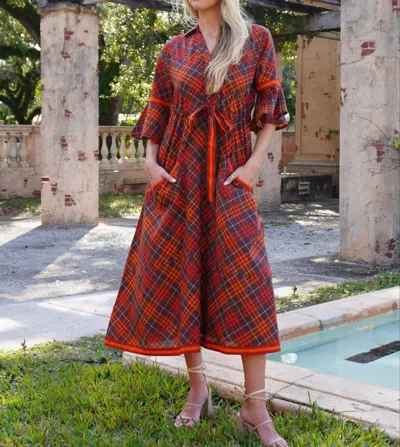 Islapayal Cape Midi Dress In Cinnamon In Multi