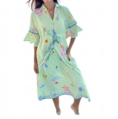 Islapayal Cape Midi Dress In Martini Green
