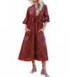 Islapayal Cape Plaid Midi Dress In Cinnamon In Multi