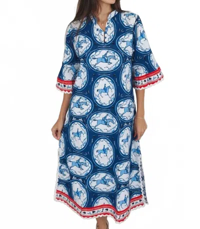 Islapayal Como Midi Dress In Cheval Navy In Blue