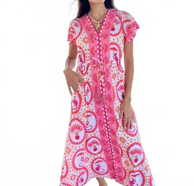 Islapayal Isla Maxi Dress In Monkey Chinoiserie Pink