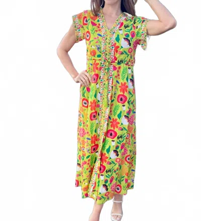 Islapayal Isla Maxi Dress In Whimsy Citron In Brown