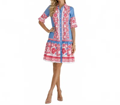 Islapayal Lisbon Mini Pallet Dress In Peony Blue In Multi