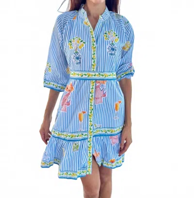 Islapayal Malta Mini Dress In Martini Blue In Multi