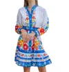 Islapayal Malta Mini Dress In Palermo White In Multi