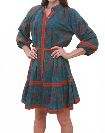 Islapayal Malta Mini Dress In Partridge Teal In Blue