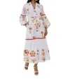 Islapayal Positano Maxi Dress In Bloom Scarlet In White
