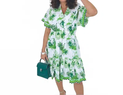 Islapayal Rhodes Mini Dress In Picnic Green In Multi