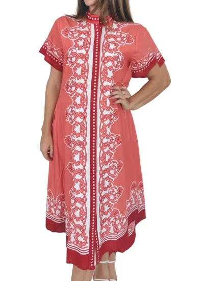 Islapayal Sydney Shirt Dress In Carnation Blush In Red