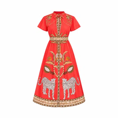 Islapayal Sydney Shirtdress In Red