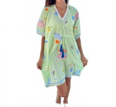 Islapayal Tahiti Mini Dress In Martini Green In Multi