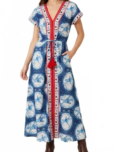 Islapayal V-neck Maxi Dress In Cheval Blue