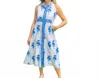 Islapayal Windsor Midi Dress In Lily Buta Blue In Blue