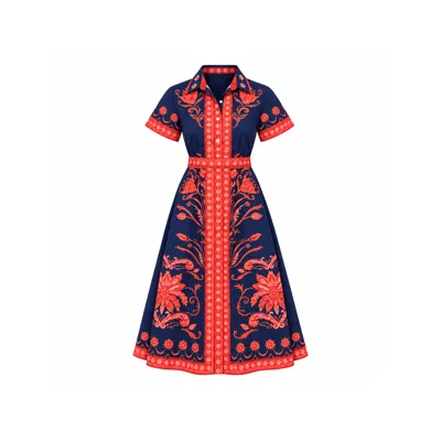 Islapayal Women's Blue Chelsea Shirtdress