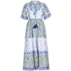 Islapayal Women's Green / Blue / White Covent Garden Maxi In Green/blue/white