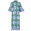 Islapayal Como Midi Dress In Monkey Chinoiserie Jade In Green