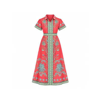 Islapayal Women's Red Chelsea Shirtdress