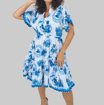 Islapayal Women's Rhodes Mini Pallet Dress In Picnic Cobalt In Blue