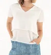 Isle By Melis Kozan Ace V Neck Top In White In White