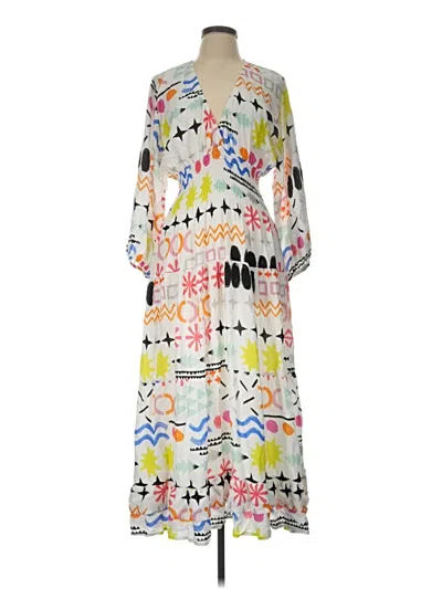 Pre-owned Isle By Melis Kozan Casual Dress In White