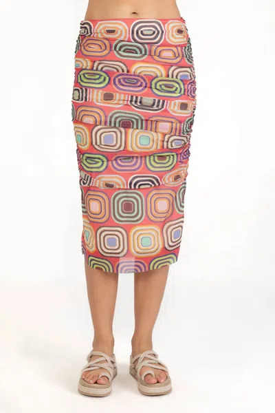 Isle By Melis Kozan Colette Midi Skirt In Art Deco In Multi