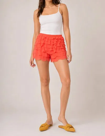 Isle By Melis Kozan Lafayette Pull-on Shorts In Sorbet In Red