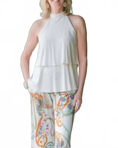 Isle By Melis Kozan Lotus Halter Top In Girona In White