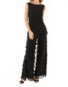 Isle By Melis Kozan Mesh Ruffled Bowery Pants In Black In Black