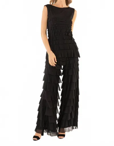 Isle By Melis Kozan Mesh Ruffled Bowery Pants In Black