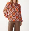 Isle By Melis Kozan Tie Neck Blouse In Cinderella In Multi