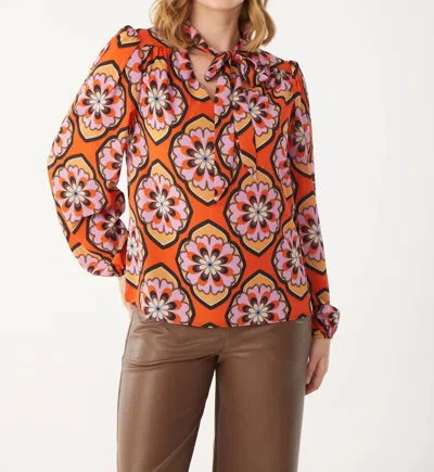 Isle By Melis Kozan Tie Neck Blouse In Cinderella In Multi