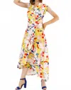 Isle By Melis Kozan Tokyo Maxi Dress In Abstract Floral Print In Yellow