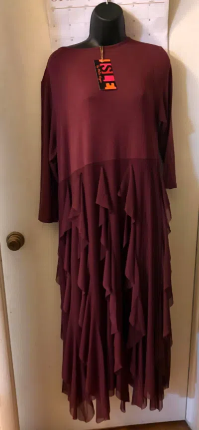 Isle By Melis Kozan Women's Mesh Dress In Cherry In Burgundy