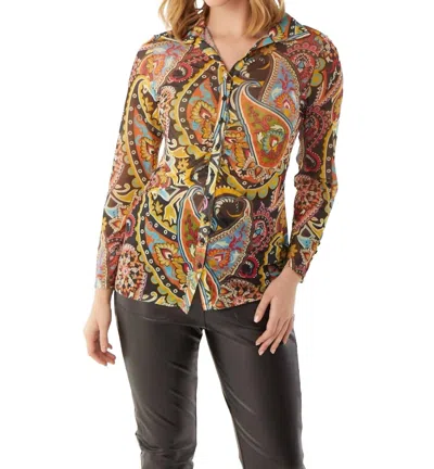 Isle Dali Blouse In La Dee Da In Brown