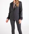 Isle Soirée Double Button Jacket In El Greco In Black