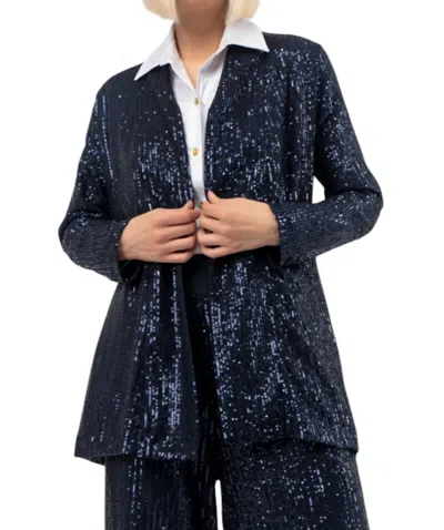 Isle Sparkle Blazer In Mid Blu In Black