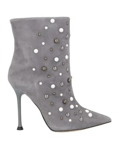 Islo Isabella Lorusso Woman Ankle Boots Grey Size 8 Leather