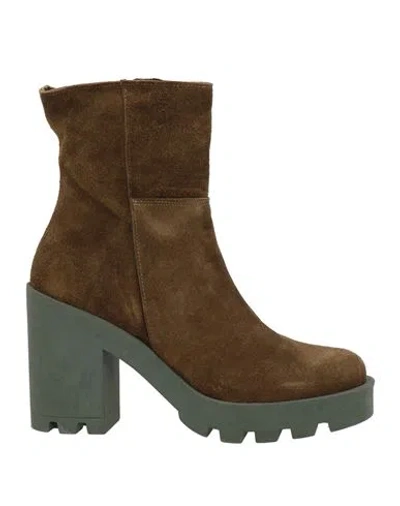 Islo Isabella Lorusso Woman Ankle Boots Military Green Size 7 Leather