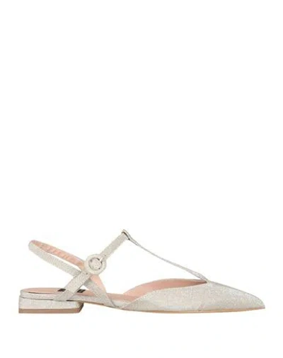 Islo Isabella Lorusso Woman Ballet Flats Platinum Size 11 Textile Fibers In Grey