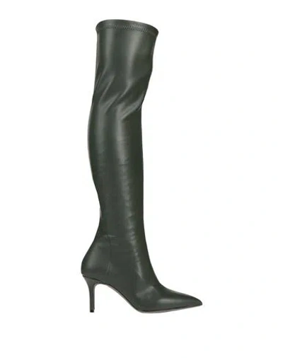 Islo Isabella Lorusso Woman Knee Boots Dark Green Size 11 Textile Fibers