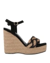 Islo Isabella Lorusso Woman Espadrilles Black Size 11 Leather, Textile Fibers